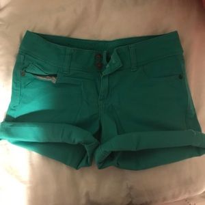 Teal denim shorts from Delilah’s